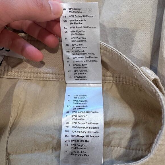 COS Wide Leg Pants Cotton Tan High Waisted Women's Eur 38/ Small - Picture 6 of 7